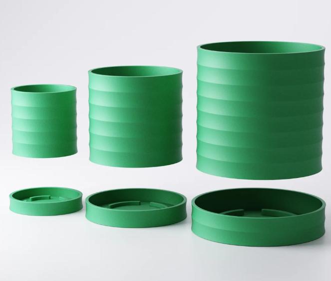 Scalloped Planter Set with Drip Trays (3 Sizes Included) – Modern Minimalist Plant Pot.