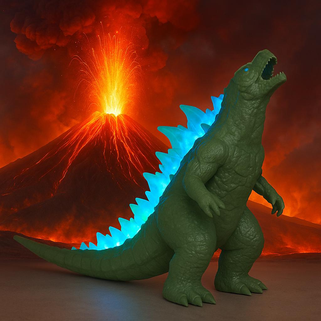 3D Printed Godzilla Lamp: Color Changing LED Night Light with Remote