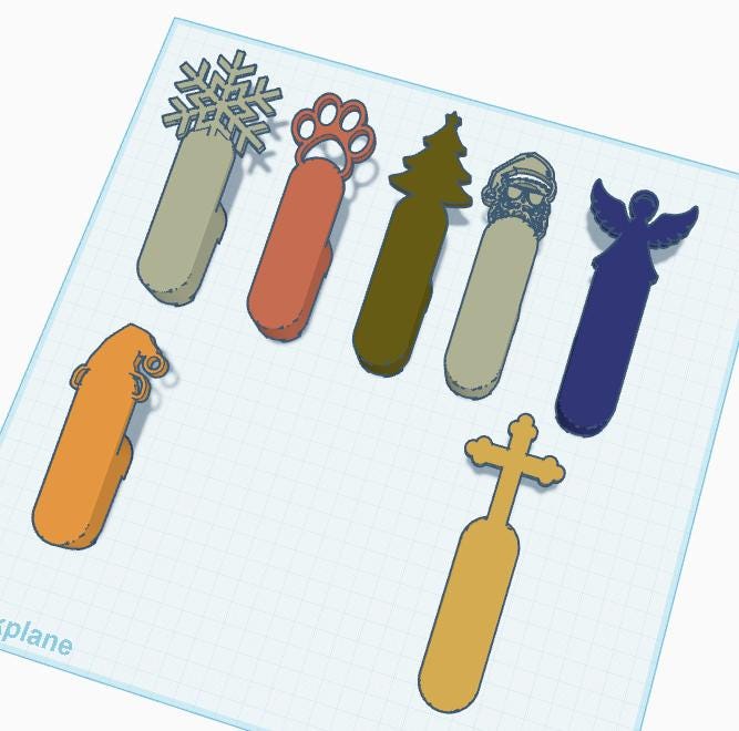 Custom Christmas Stocking Hooks – 3D Printed Holiday Hangers | Santa, Snowflake, Tree, Angel, Cross, Paw Print