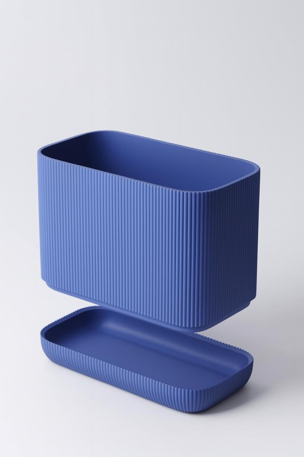 Ribbed Bathroom Storage Holder: Minimalist Countertop Organizer shower gel soap shaving foam tooth paste.