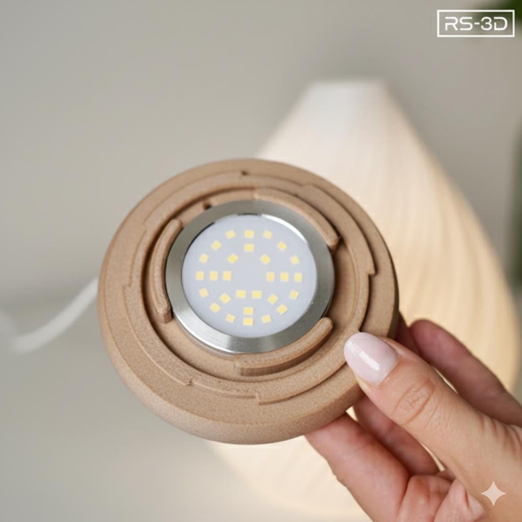 Modern Swirl Table Lamp | 3D Printed Wave Bedside Light Diffuser | Minimalist Tear Drop Decor | Unique Home Lighting Gift fall gift