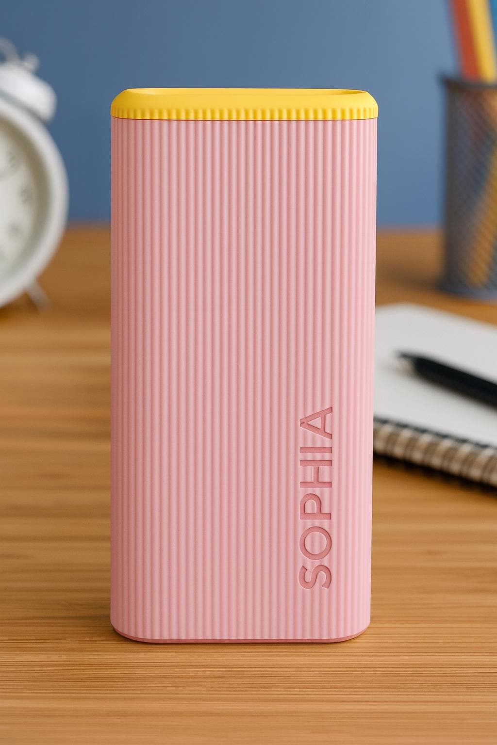 Slim Ribbed Pencil Case: Modern Stationery Storage Box