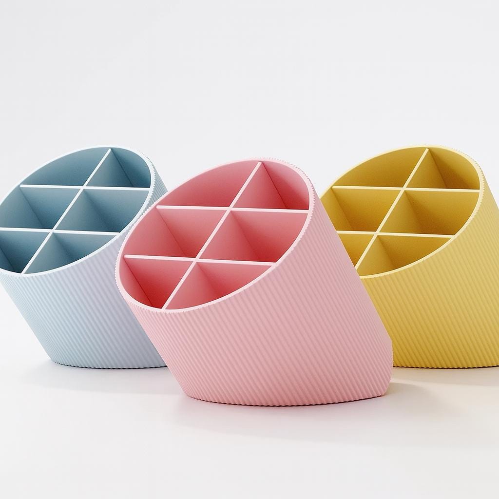 3D Printed Desk Organizer: Colorful Kids Art Supply Caddy