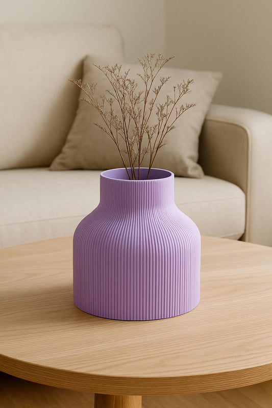 Ribbed Vase: Modern Minimalist Home Décor custom colours and unique table ornament.