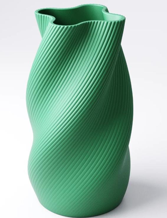 3D Printed Ribbed Vase: Modern Minimalist Home Decor