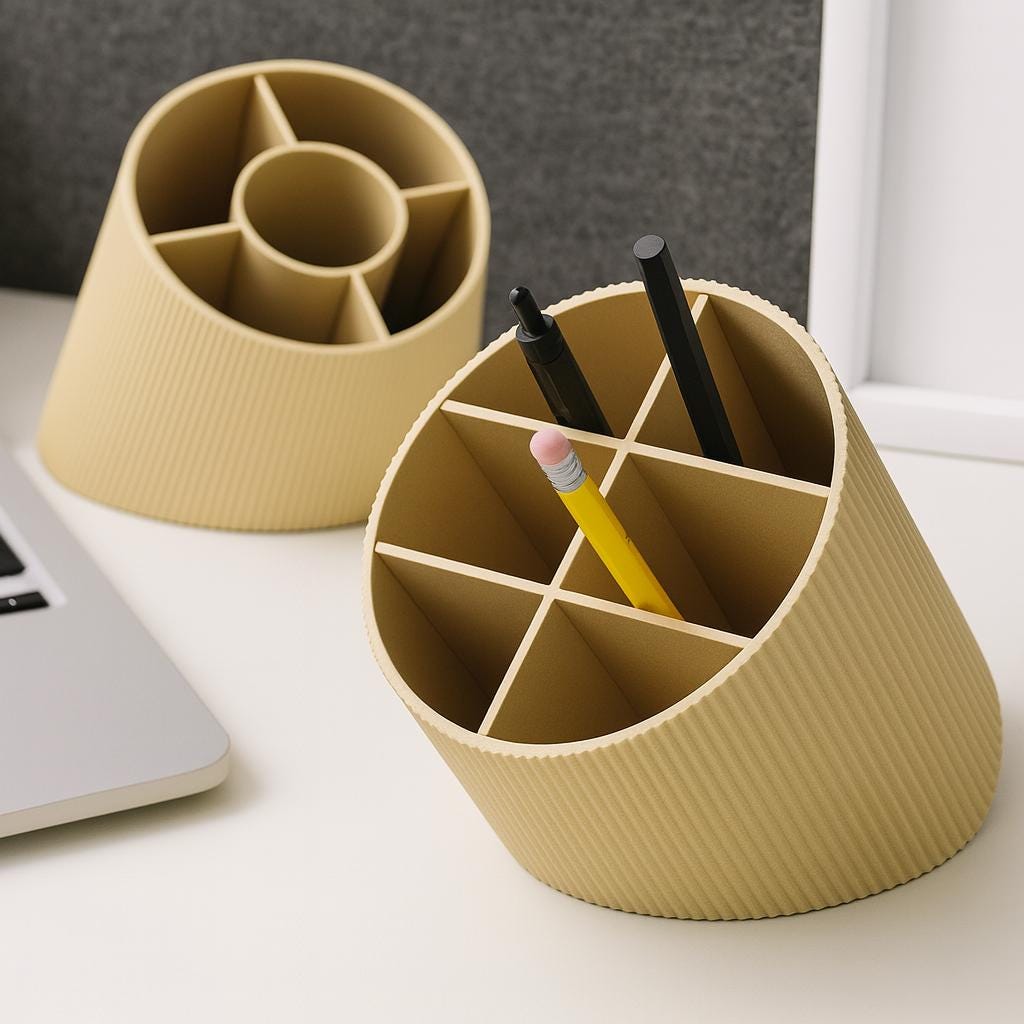 3D Printed Desk Organizer: Colorful Kids Art Supply Caddy