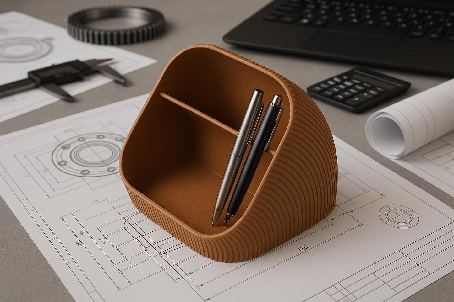 Modern Minimalist Desk Organizer – Multi-Compartment Storage for Pens, Stationery & Office Essentials