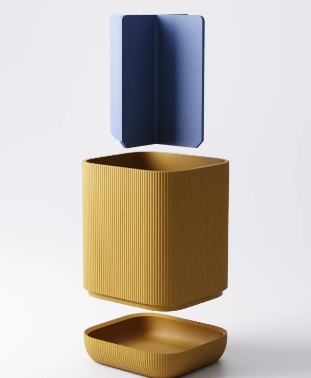 Modern Toothbrush Holder – Modular 4-Compartment Bathroom Organizer | Integrated Drip Tray | Minimalist Ribbed Design