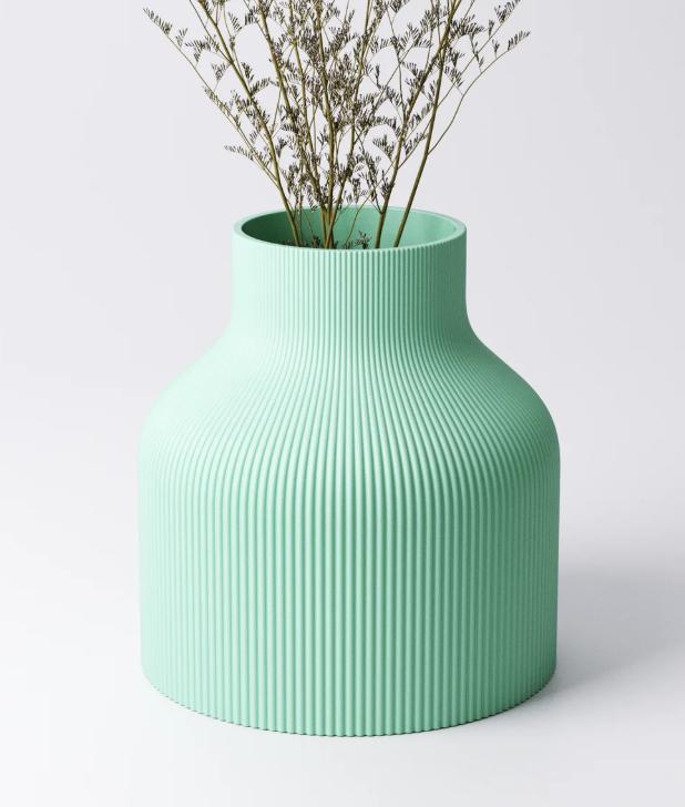 Ribbed Vase: Modern Minimalist Home Décor custom colours and unique table ornament.