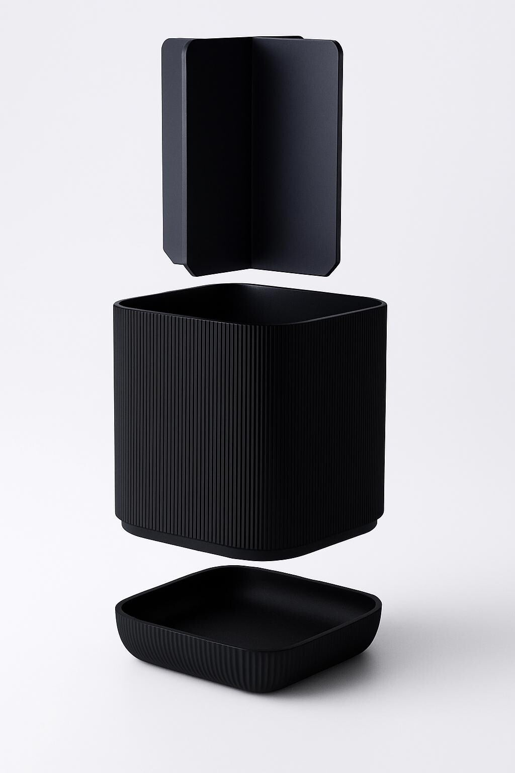 Modern Toothbrush Holder – Modular 4-Compartment Bathroom Organizer | Integrated Drip Tray | Minimalist Ribbed Design