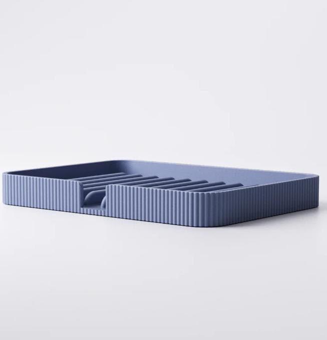 3D Printed Ribbed Sponge Holder: Modern Kitchen Sink Organizer