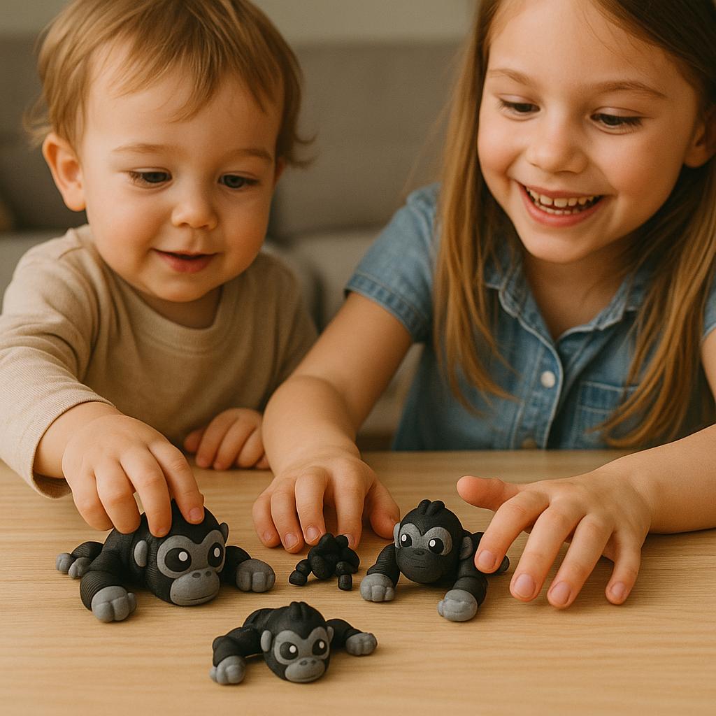 Articulated Gorilla Fidget Toy: 3D Printed Desk Pet Figurine