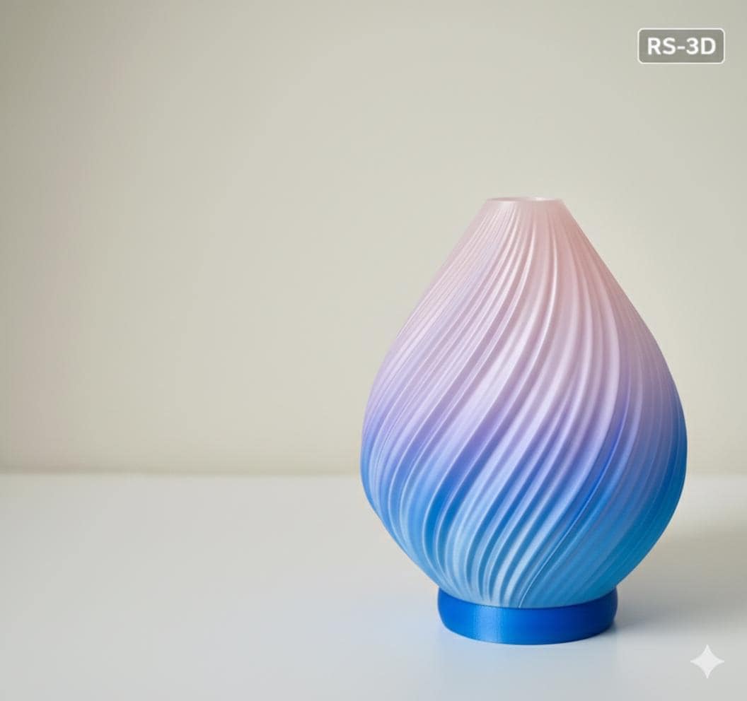 Modern Swirl Table Lamp | 3D Printed Wave Bedside Light Diffuser | Minimalist Tear Drop Decor | Unique Home Lighting Gift fall gift