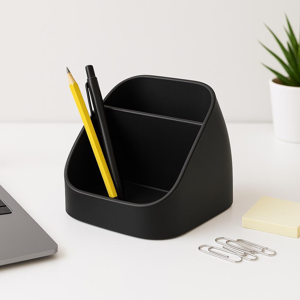 Modern Minimalist Desk Organizer – Multi-Compartment Storage for Pens, Stationery & Office Essentials