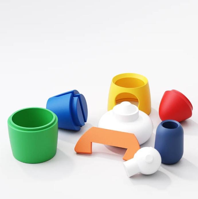 Montessori Rocket Stacking Toy with Spaceman: STEM Learning