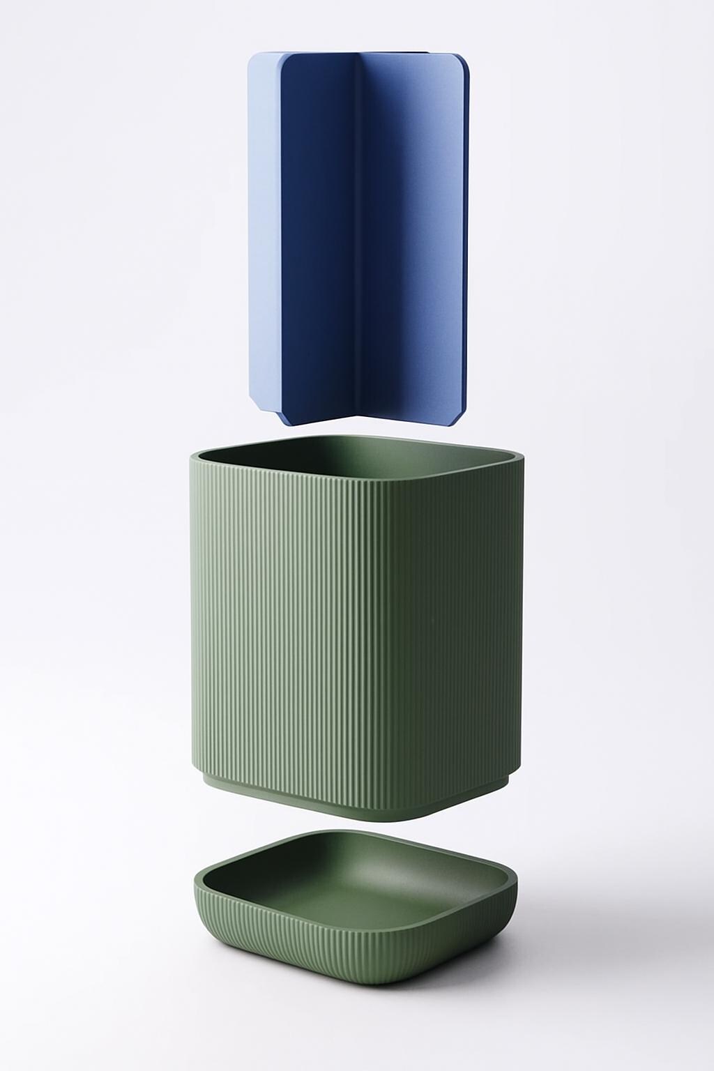 Modern Toothbrush Holder – Modular 4-Compartment Bathroom Organizer | Integrated Drip Tray | Minimalist Ribbed Design