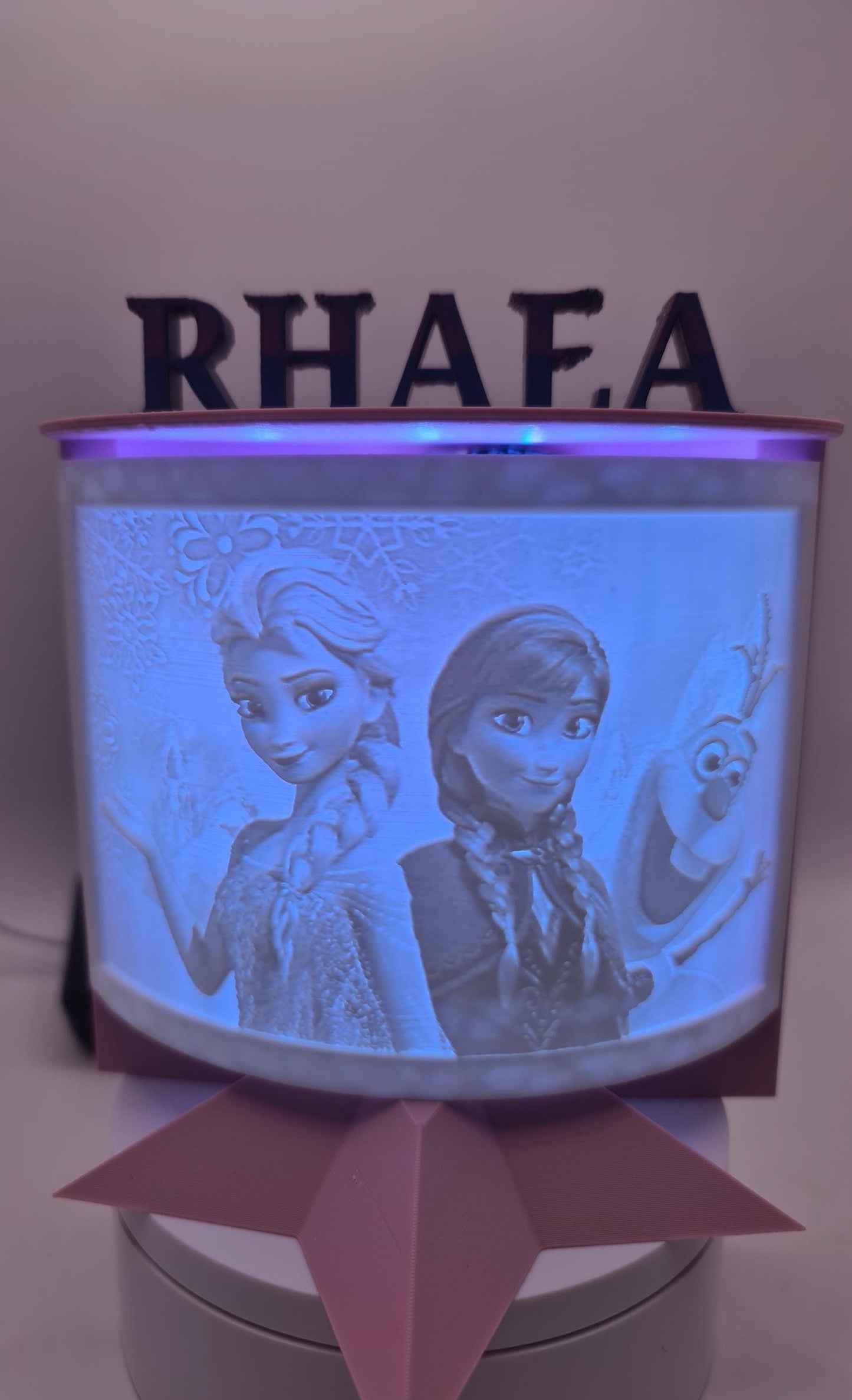 Personalized Frozen Night Light: Custom Name LED Lamp, Color Changing