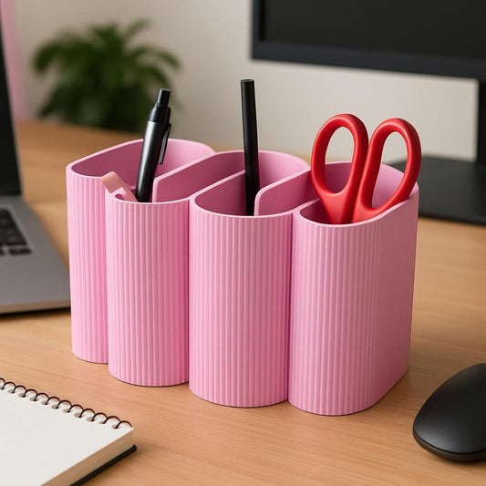 Desk Organizer: Modern Ripple Design, Multi-Compartment Stationery Holder tidy office desk reception