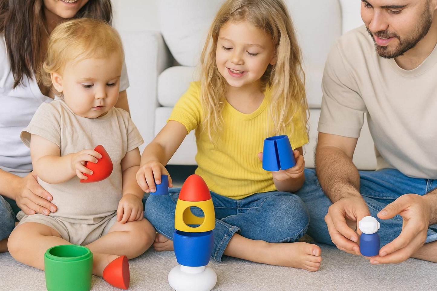 Montessori Rocket Stacking Toy with Spaceman: STEM Learning