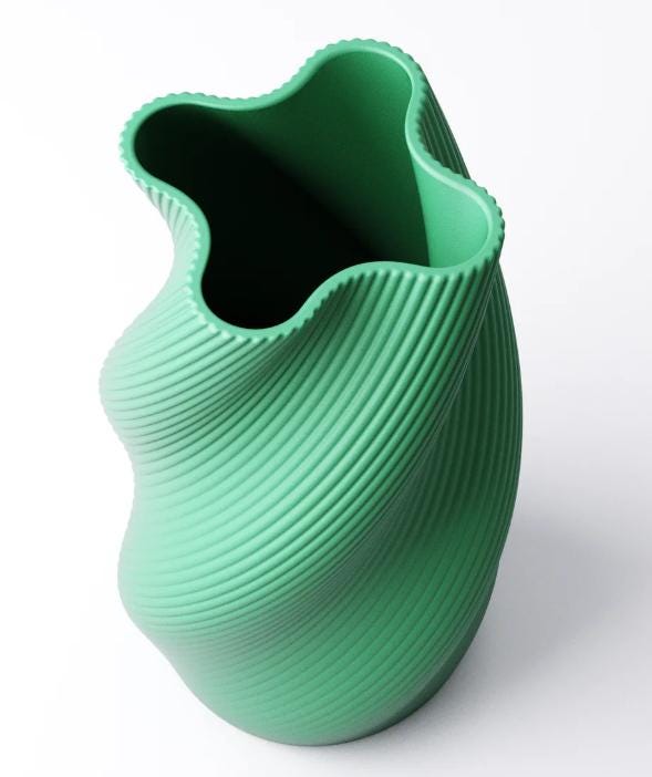 3D Printed Ribbed Vase: Modern Minimalist Home Decor
