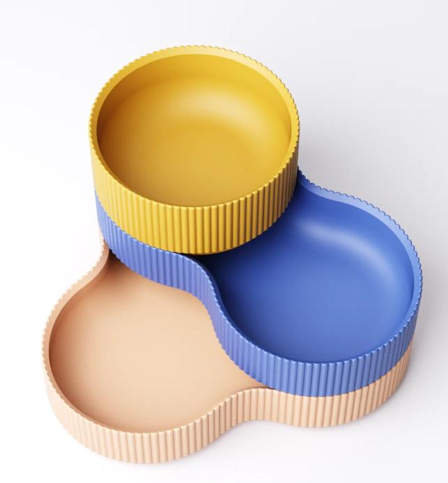 Modern 3-Tier Rippled Storage Tray – Minimalist Desk Organizer for Keys, Jewelry & Small Essentials