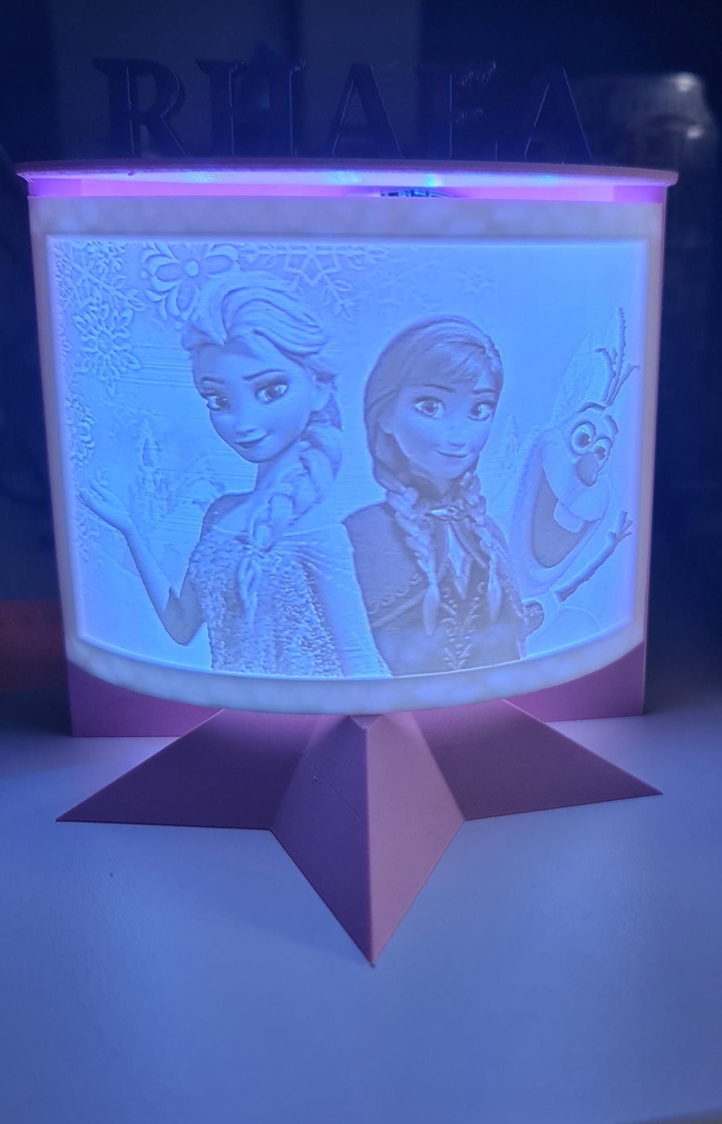 Personalized Frozen Night Light: Custom Name LED Lamp, Color Changing