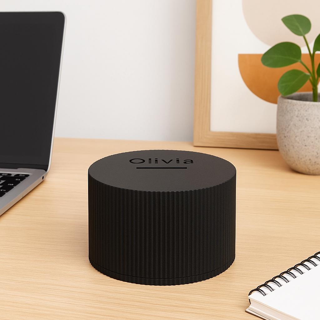 3D Printed Ribbed Coin Bank: Mustard Yellow Minimalist Savings Jar