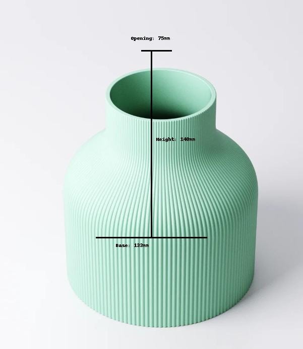 Ribbed Vase: Modern Minimalist Home Décor custom colours and unique table ornament.