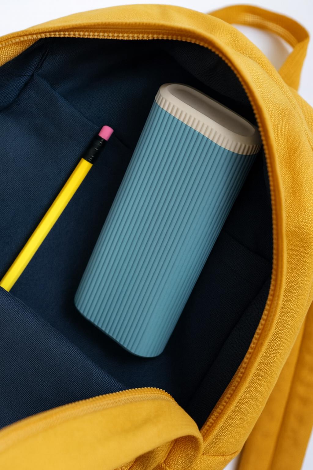 Slim Ribbed Pencil Case: Modern Stationery Storage Box