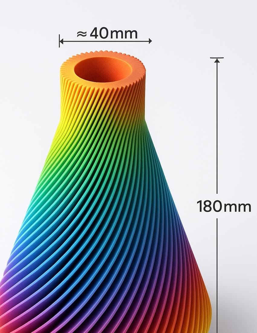 3D Printed Twisted Vase: Modern Ribbed Design, Geometric Decor