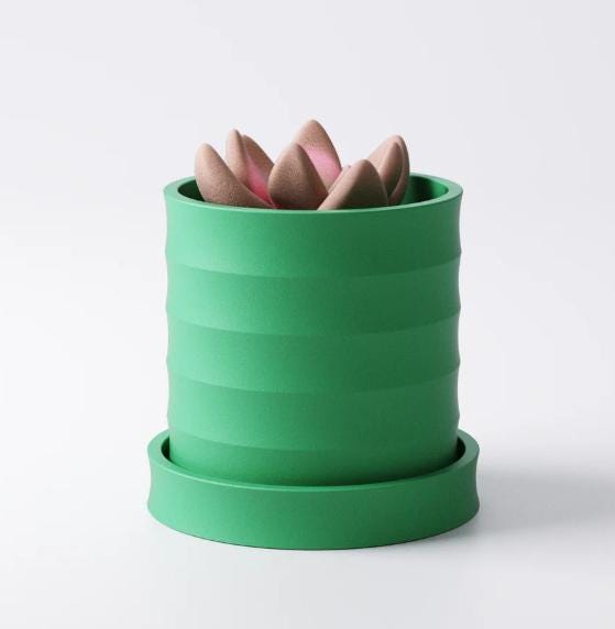 Scalloped Planter Set with Drip Trays (3 Sizes Included) – Modern Minimalist Plant Pot.