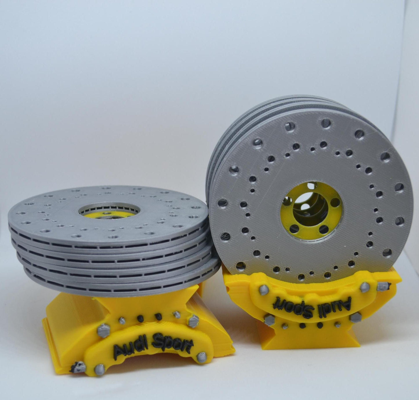 Audi Brake Disc Inspired Coasters | Car Enthusiast Gift | 3D Printed Auto Décor | Motorsport Home Accessory | Unique Gearhead Drink Coasters