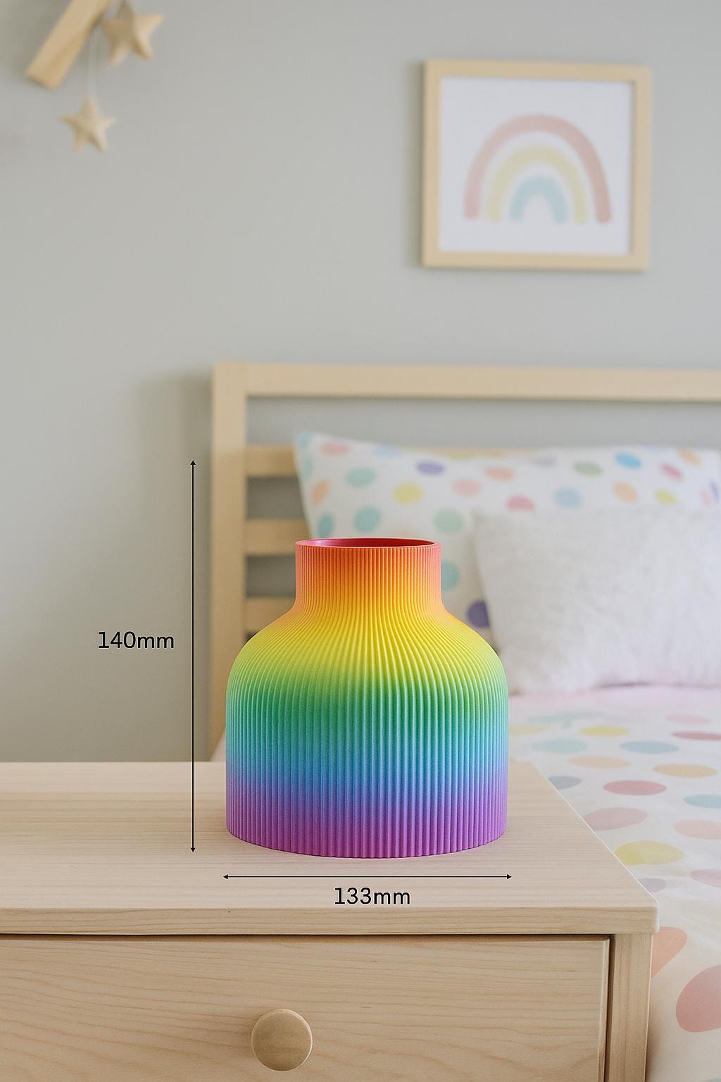 Ribbed Vase: Modern Minimalist Home Décor custom colours and unique table ornament.