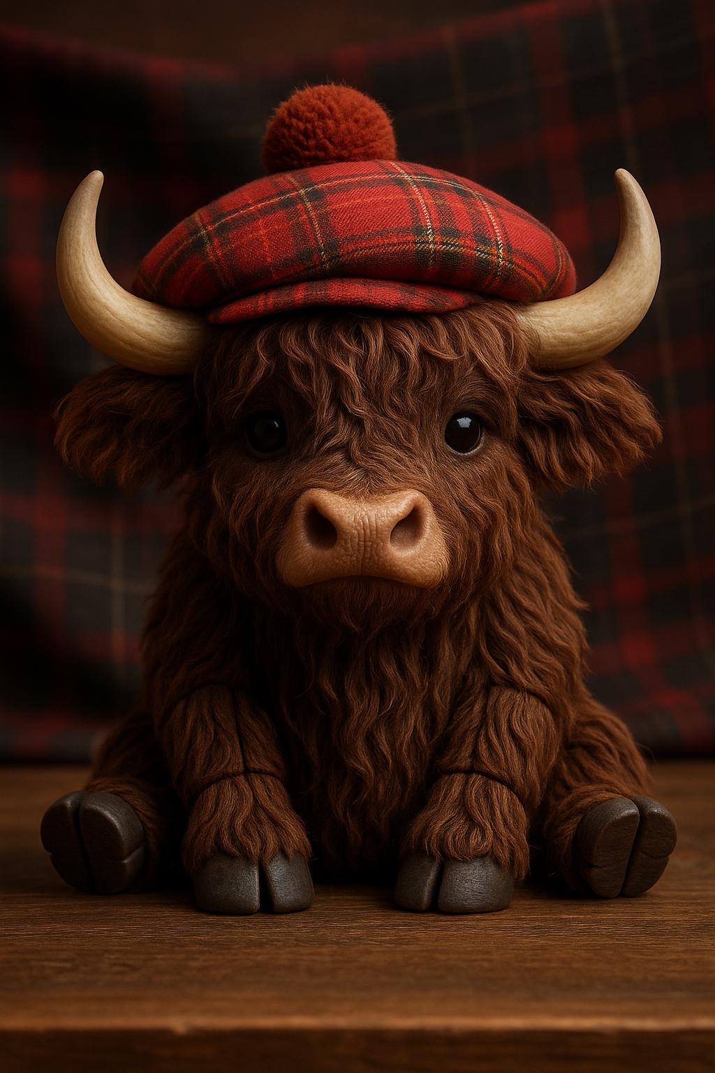 Articulated Highland Cow Fidget Toy: 3D Printed Scottish Gift
