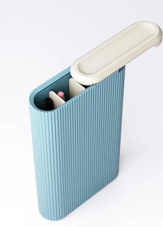 Slim Ribbed Pencil Case: Modern Stationery Storage Box