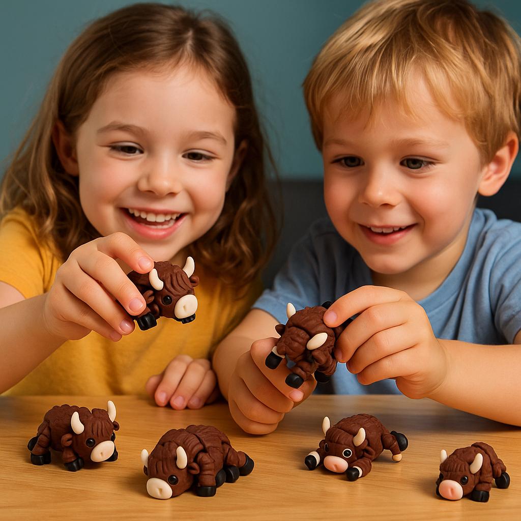 Articulated Highland Cow Fidget Toy: 3D Printed Scottish Gift