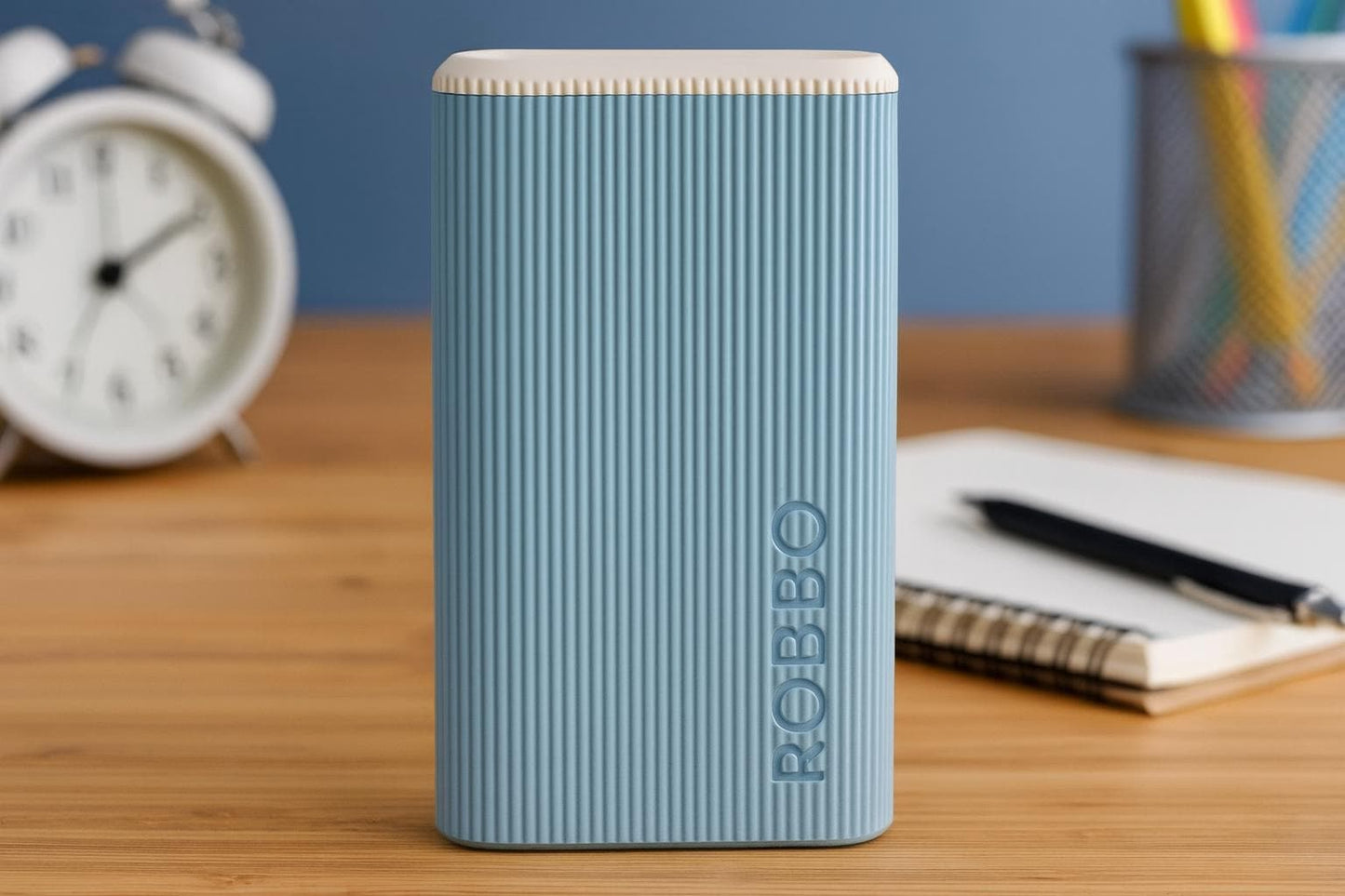 Slim Ribbed Pencil Case: Modern Stationery Storage Box