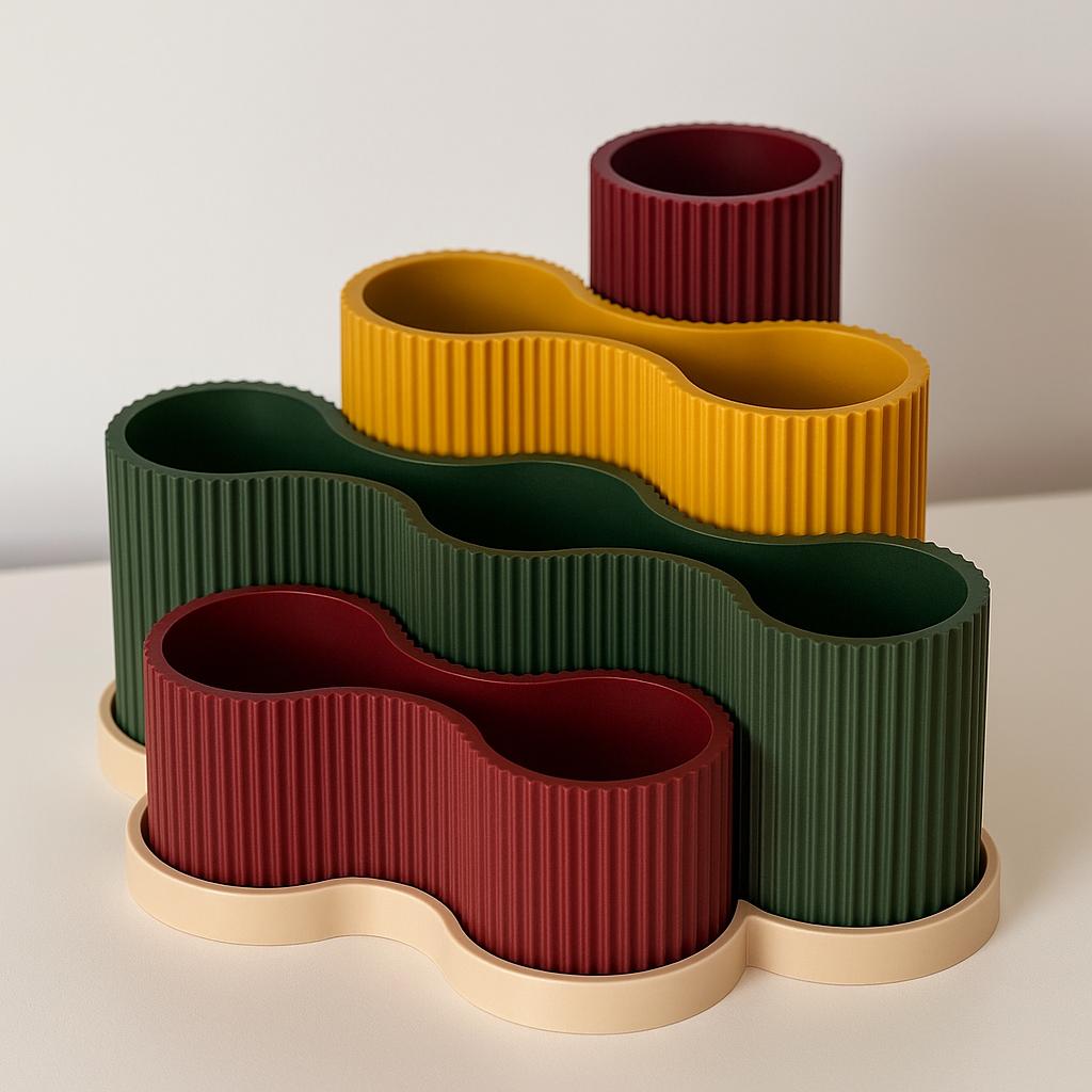 Pastel Desk Organizer: Modern Pen & Makeup Holder desk tidy.