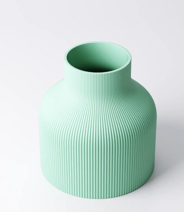 Ribbed Vase: Modern Minimalist Home Décor custom colours and unique table ornament.