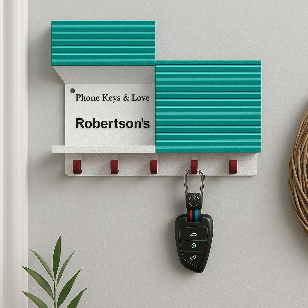 Personalized Wall Organizer: Modern Entryway Storage with Hooks