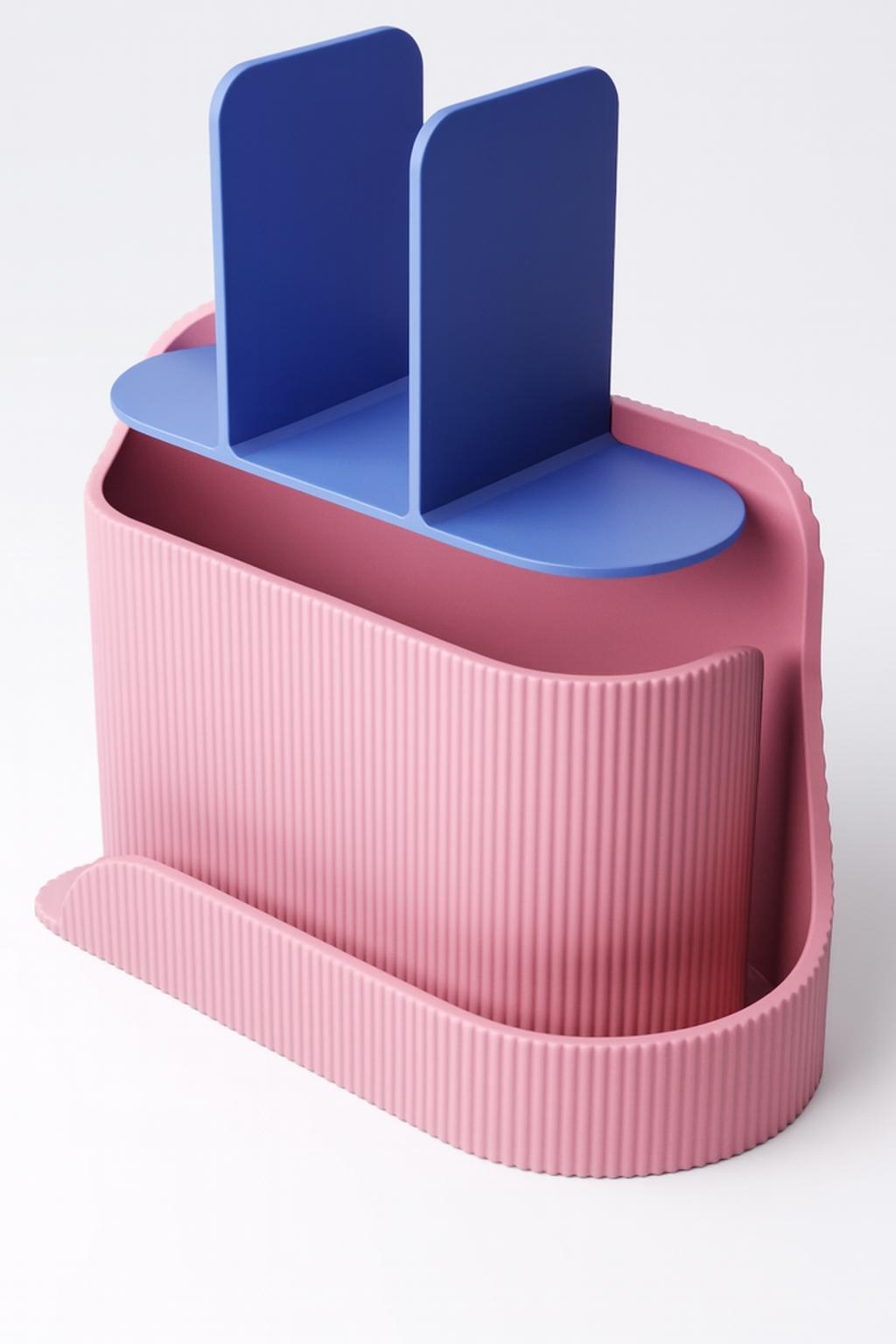 Minimalist Ribbed Desk Organizer: Pen, Phone & Stationery Caddy desk organiser office reception and home office