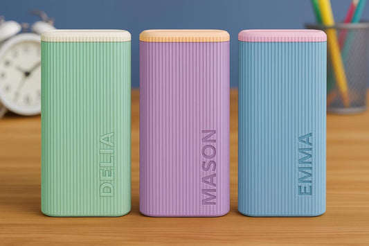 Slim Ribbed Pencil Case: Modern Stationery Storage Box