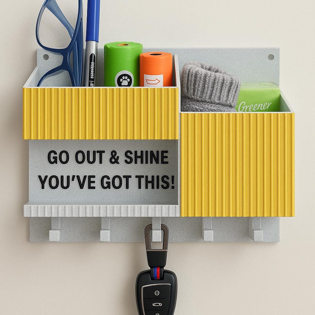 Personalized Wall Organizer: Modern Entryway Storage with Hooks