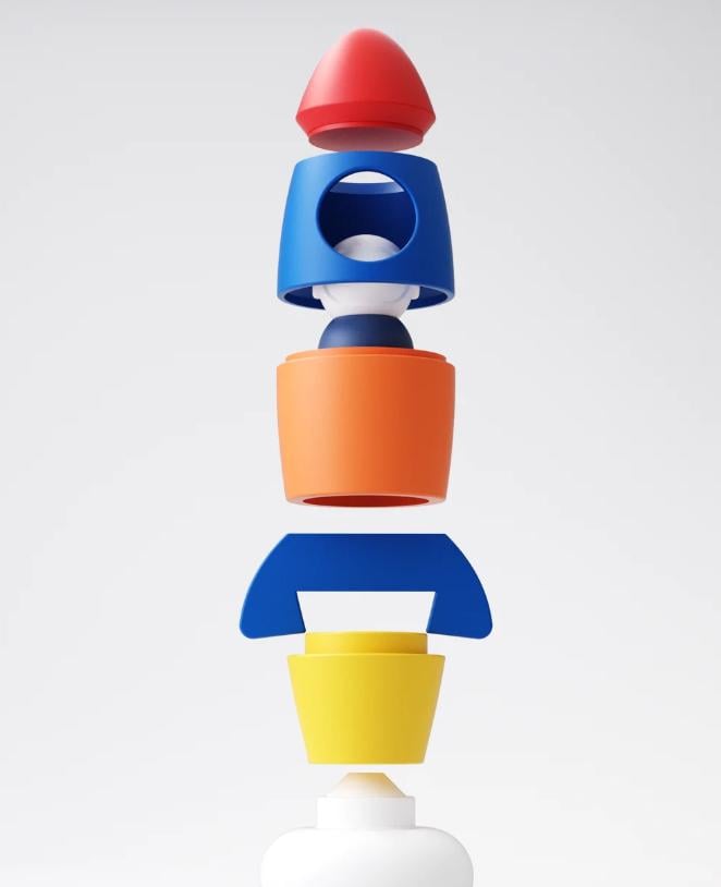 Montessori Rocket Stacking Toy with Spaceman: STEM Learning