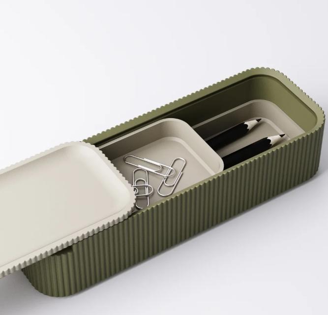 3D Printed Desk Organizer Box: Modern Minimalist Stationery Storage