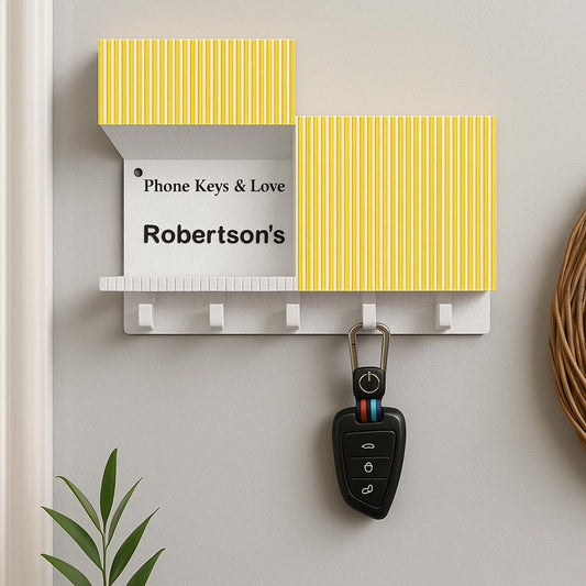 Personalized Wall Organizer: Modern Entryway Storage with Hooks
