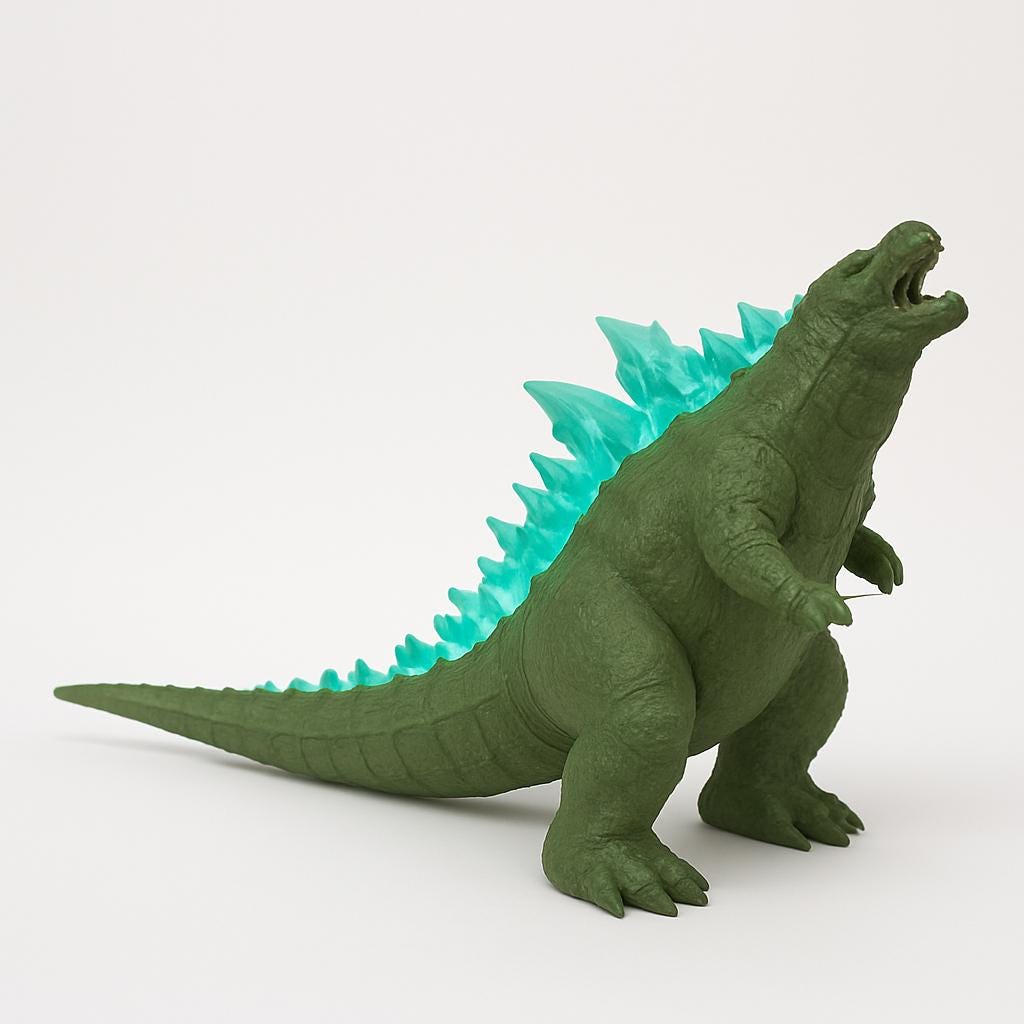 3D Printed Godzilla Lamp: Color Changing LED Night Light with Remote