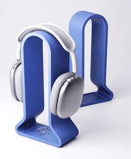 Headphone Stand with Catchall Tray: Desk Organizer for Gamers and catch all tray at the bottom.