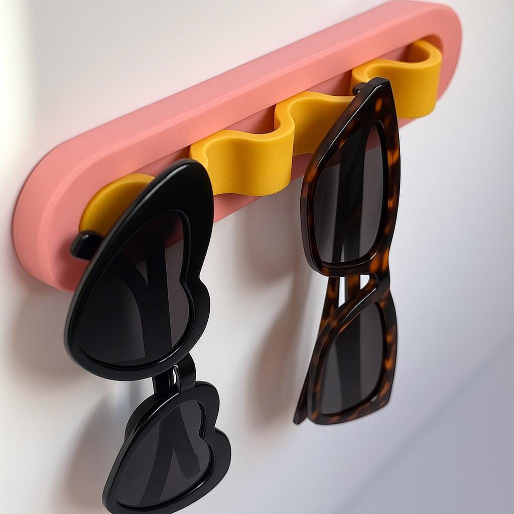 Modern 3D Printed glasses Wall Holder Minimalist Eyewear Rack Sunglass Stand for Entryway