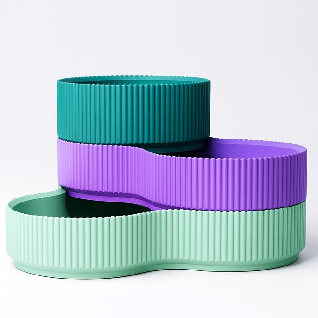 Modern 3-Tier Rippled Storage Tray – Minimalist Desk Organizer for Keys, Jewelry & Small Essentials